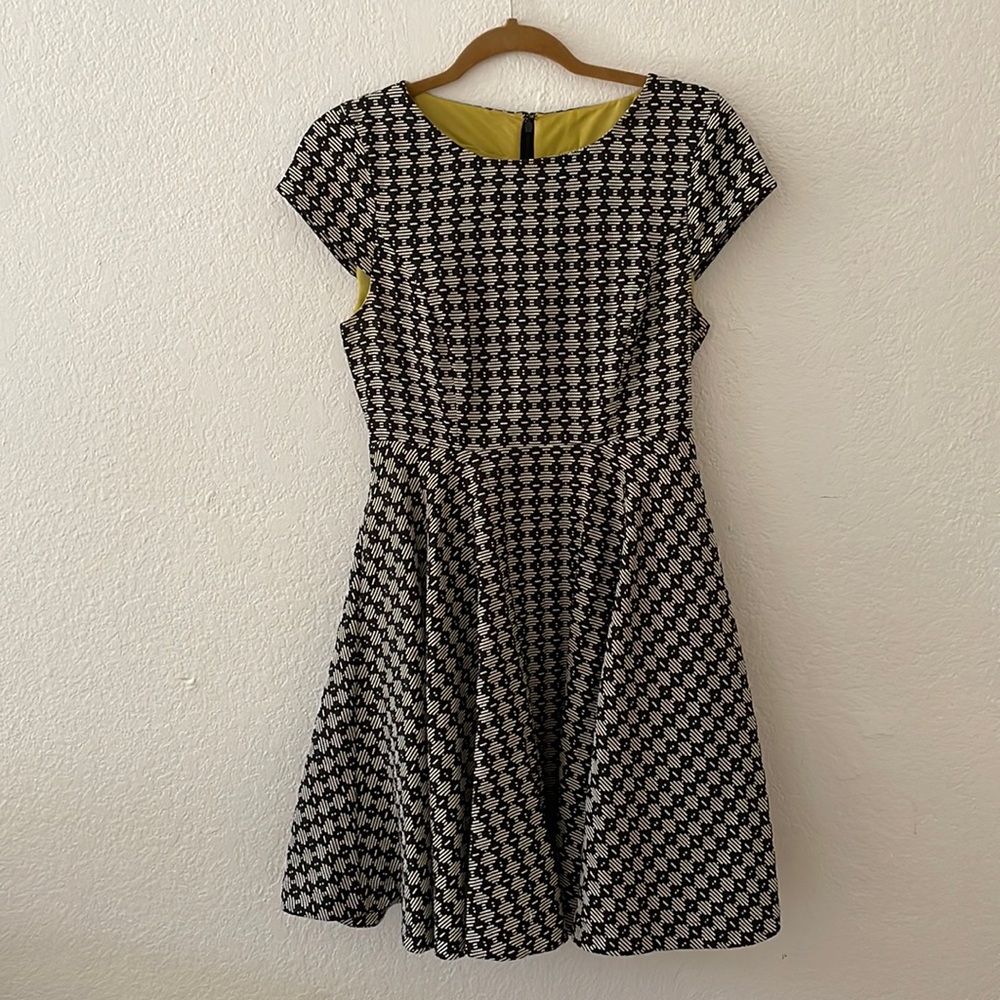 Black and white Maeve cap sleeve dress